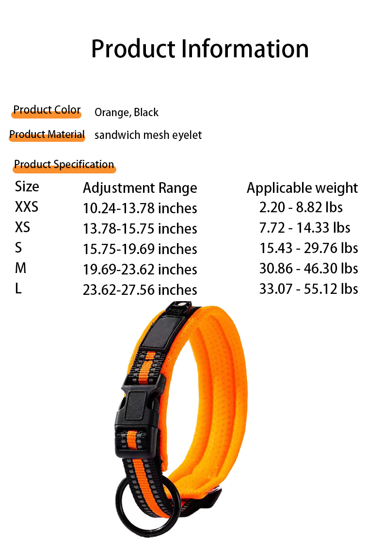 Comfortable Dog Collar Large Dog Medium Dog Outing Collar Adjustable Wear Resistant