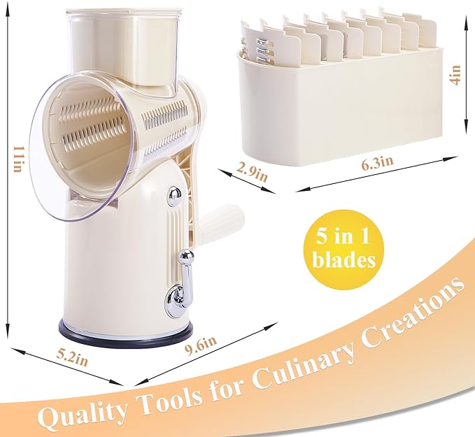 🧑‍🍳Kitchen Artifact - 49%OFF🥳-Rotary Grater 5 in 1 