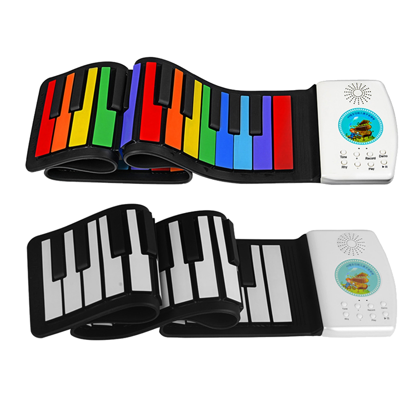 Portable 49 Keys Flexible Roll Up Piano Folding Silicone Electronic Keyboard Kids Early Learning Music Toy