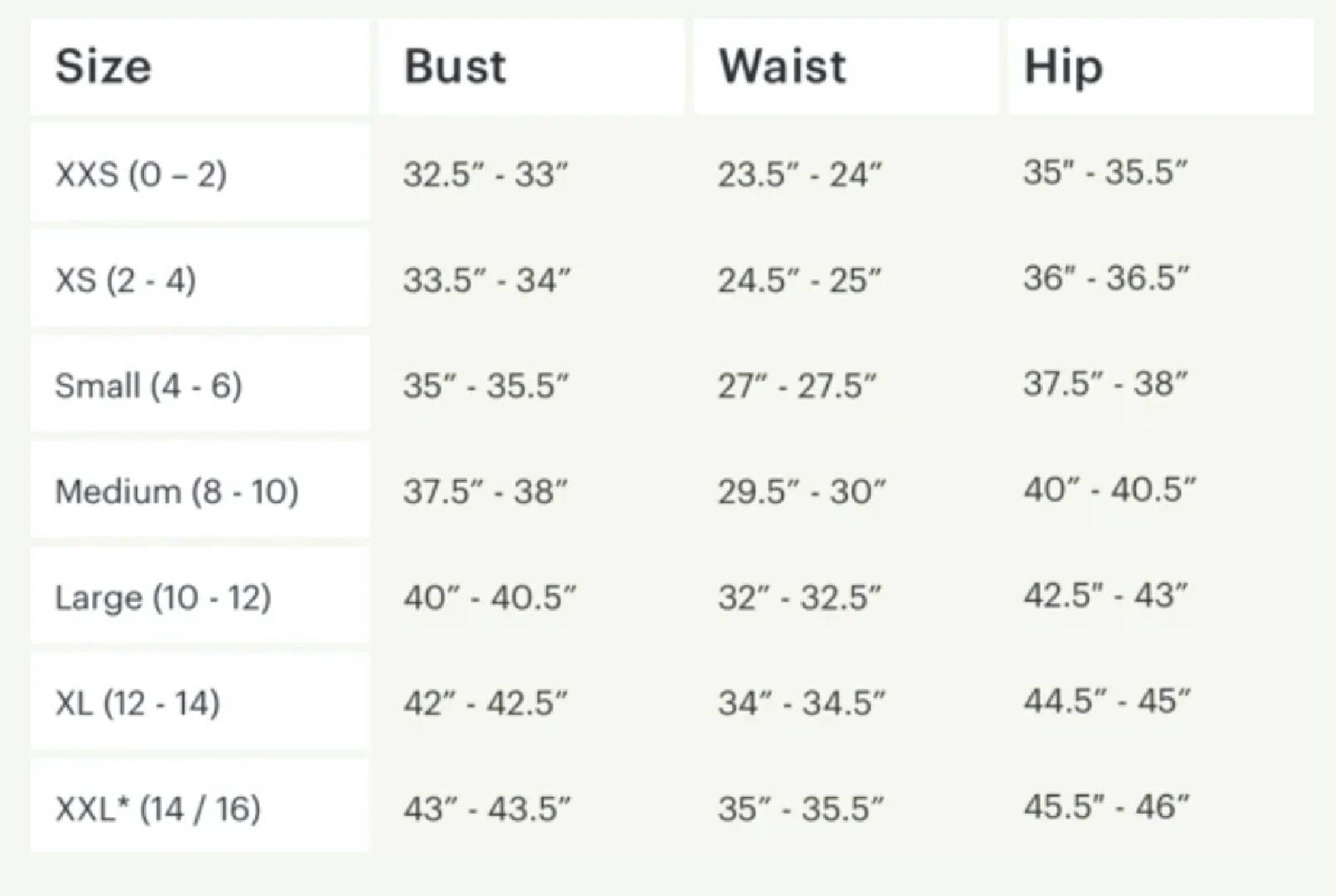 Size Guide - DTP – Dress the Population