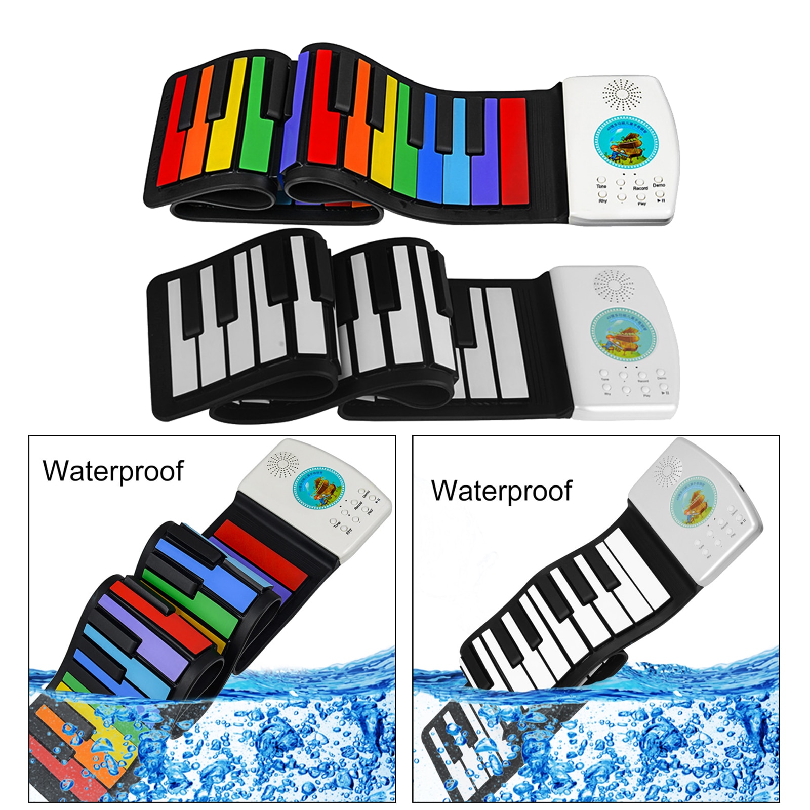 Portable 49 Keys Flexible Roll Up Piano Folding Silicone Electronic Keyboard Kids Early Learning Music Toy