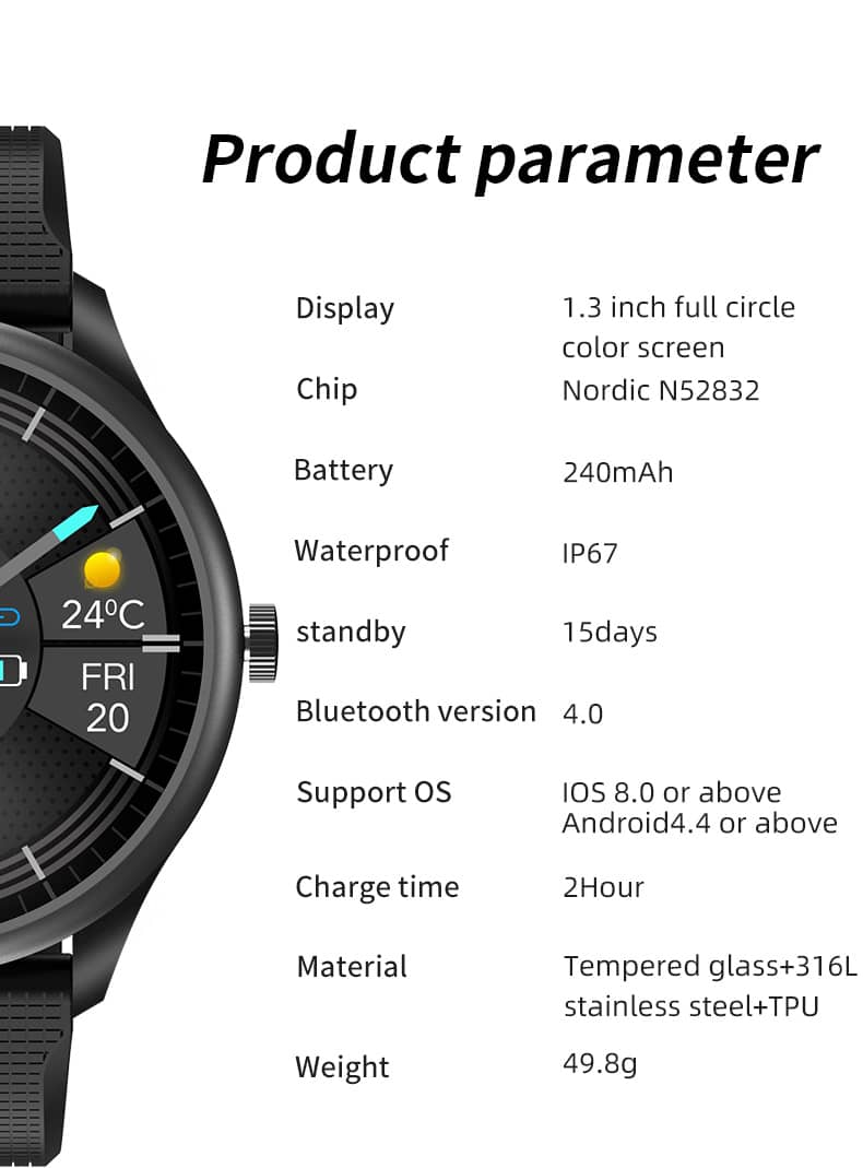 Findtime Smart Watch PPG+ECG Monitoring Body Temperature Blood Pressure Heart Rate Monitoring Bluetooth Calling