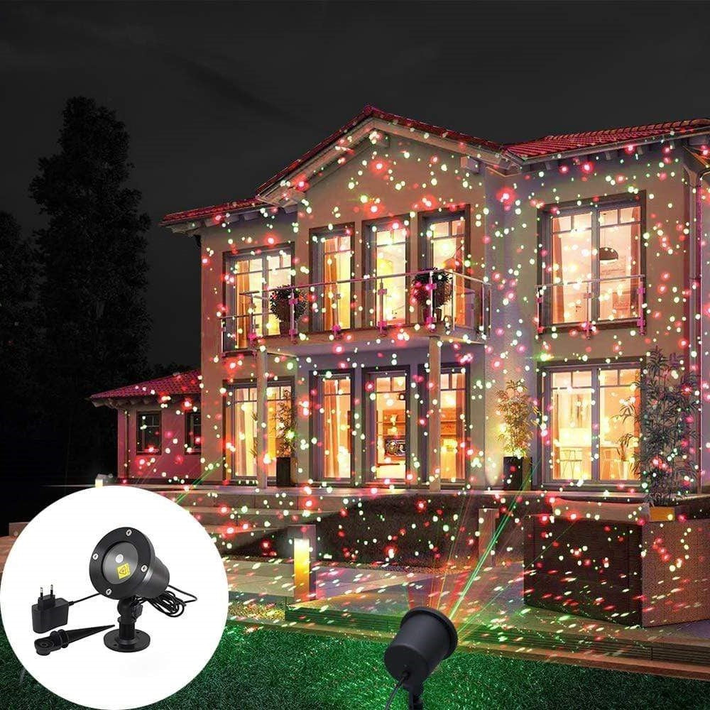 Vista frontal del proyector láser de Navidad