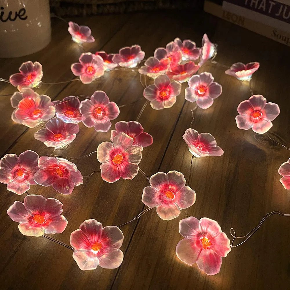 Pink Cherry Blossom Fairy Light Garland - The House Of BLOC