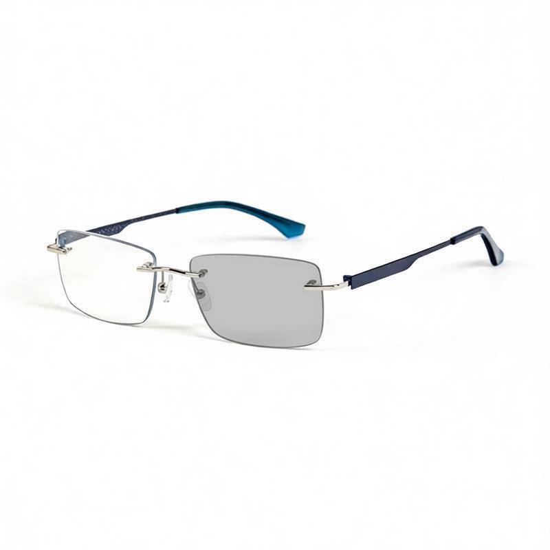 PURE TITANIUM RIMLESS PHOTOCHROMIC PROGRESSIVE MULTIFOCAL BUSINESS PRESBYOPIC GLASSES