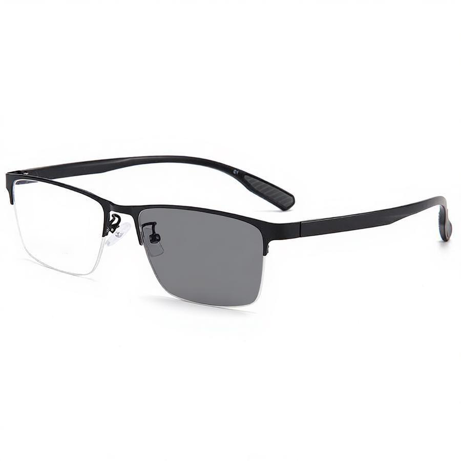 LIGHTWEIGHT METAL HALF-RIM EYEWEAR - PHOTOCHROMIC PROGRESSIVE MULTIFOCAL LENSES, ALL-DAY VISION COMFORT FOR READING, SCREEN & OUTDOOR