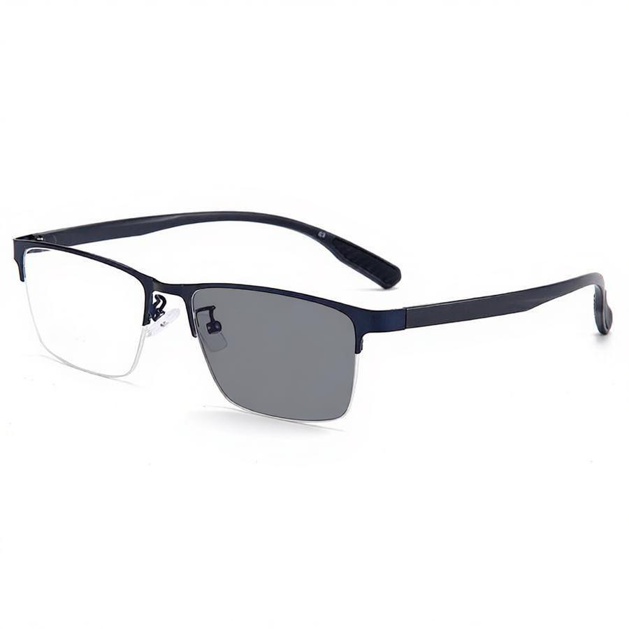 LIGHTWEIGHT METAL HALF-RIM EYEWEAR - PHOTOCHROMIC PROGRESSIVE MULTIFOCAL LENSES, ALL-DAY VISION COMFORT FOR READING, SCREEN & OUTDOOR