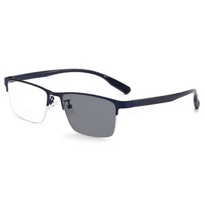 LIGHTWEIGHT METAL HALF-RIM EYEWEAR - PHOTOCHROMIC PROGRESSIVE MULTIFOCAL LENSES, ALL-DAY VISION COMFORT FOR READING, SCREEN & OUTDOOR