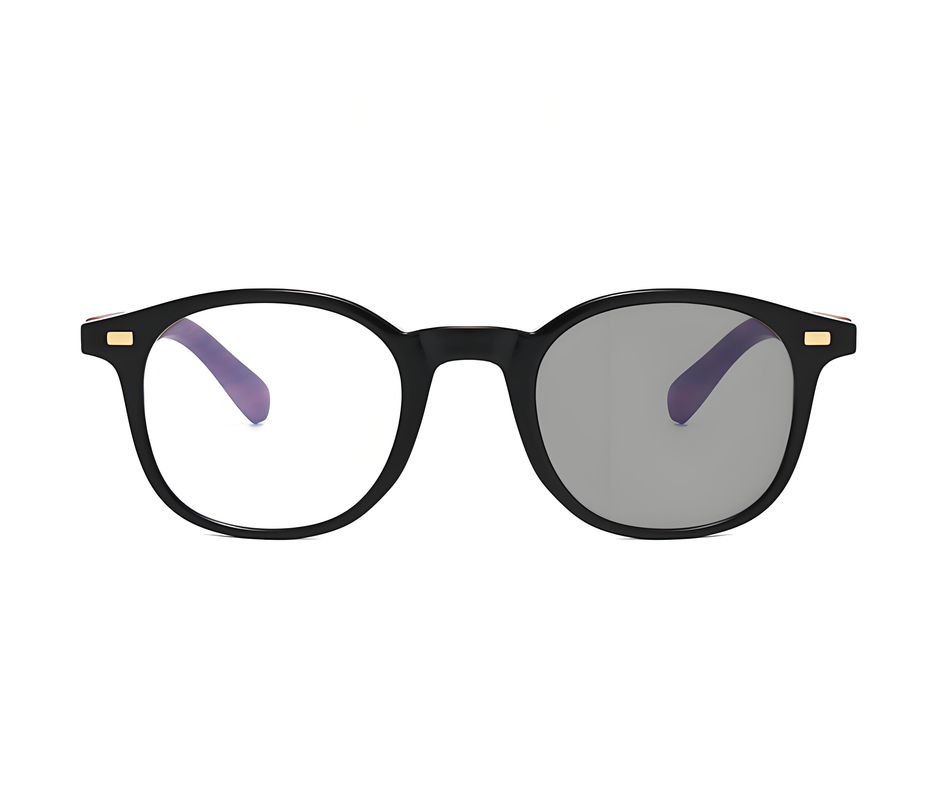 ROUND-FRAME, RETRO WOOD-GRAIN, PHOTOCHROMIC MULTIFOCAL GLASSES