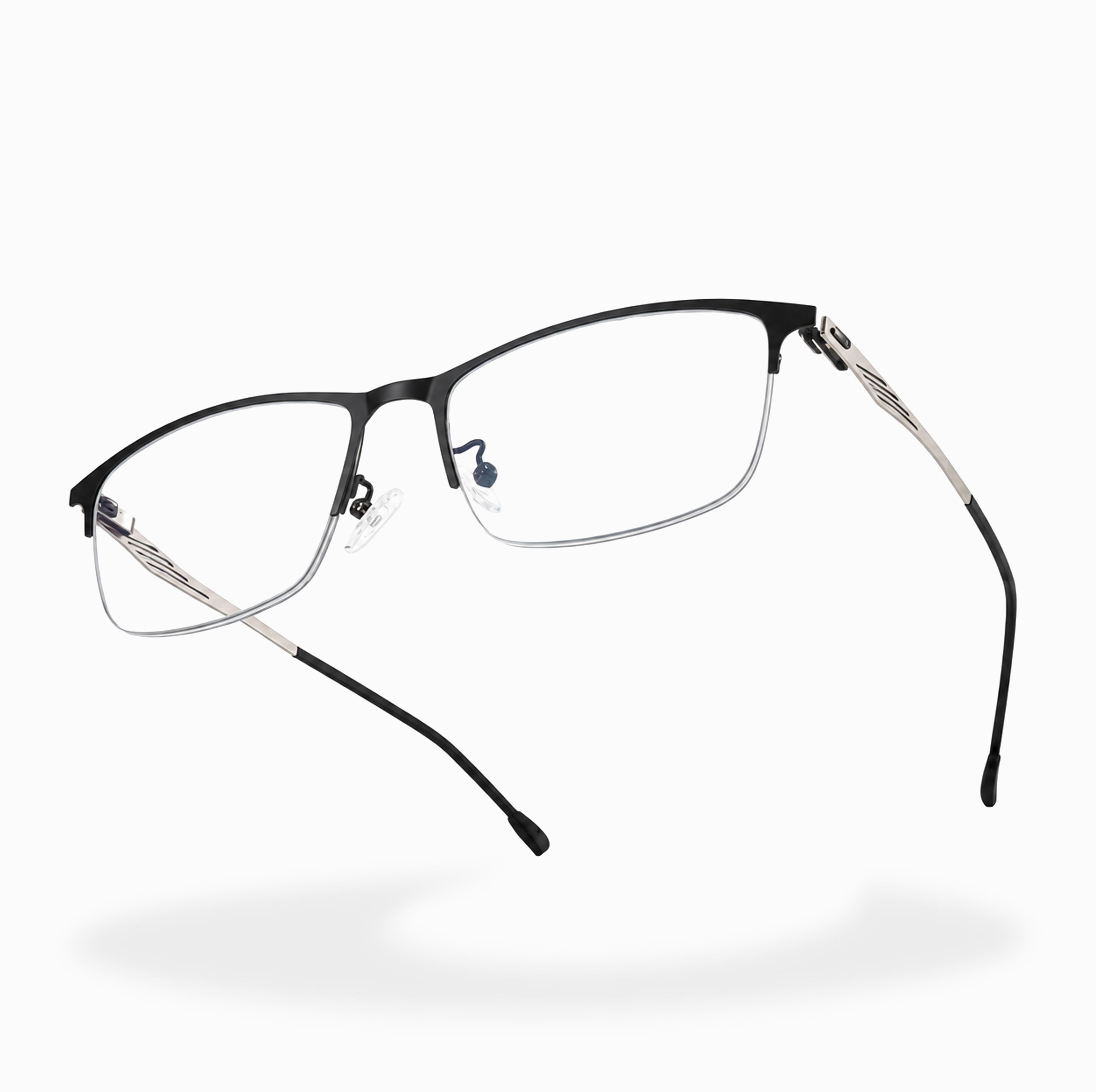 MEN'S METAL SEMI-RIMLESS PROGRESSIVE PHOTOCHROMIC BLUE LIGHT BLOCKING GLASSES FOR WORKPLACE