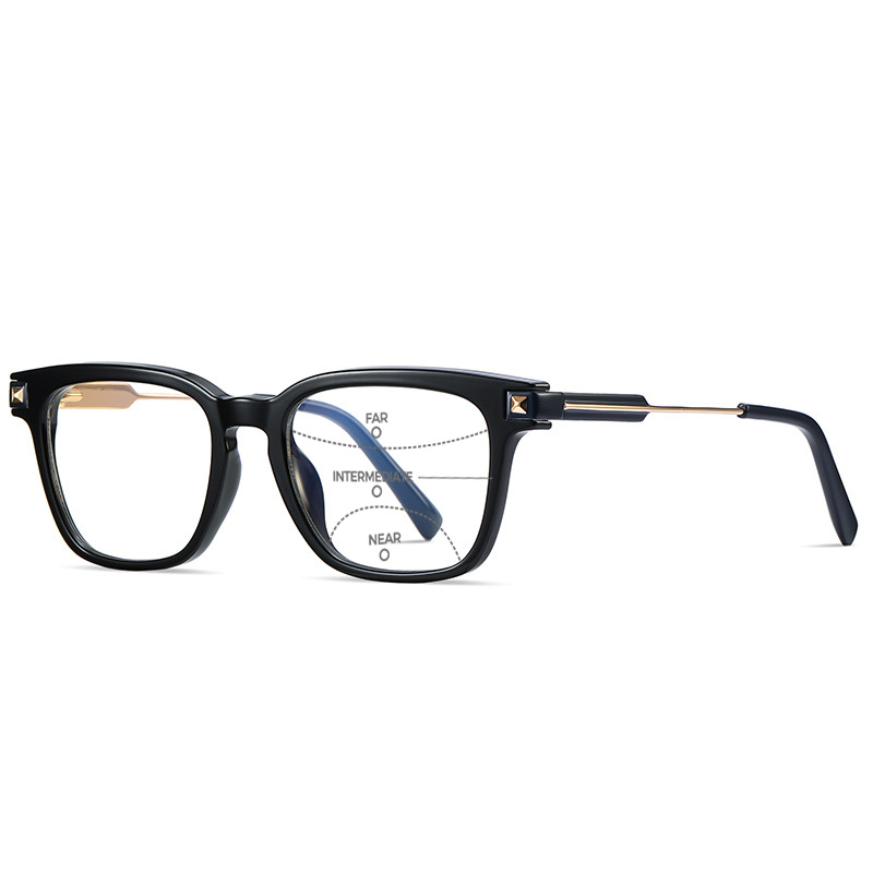 SQUARE METAL COLOR-CHANGING MULTIFOCAL READING GLASSES