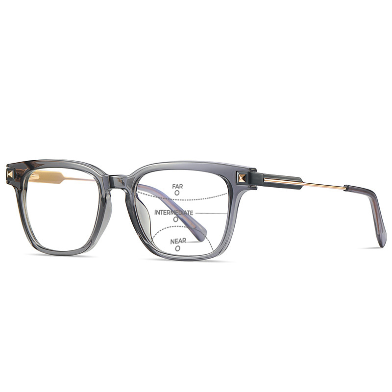 SQUARE METAL COLOR-CHANGING MULTIFOCAL READING GLASSES