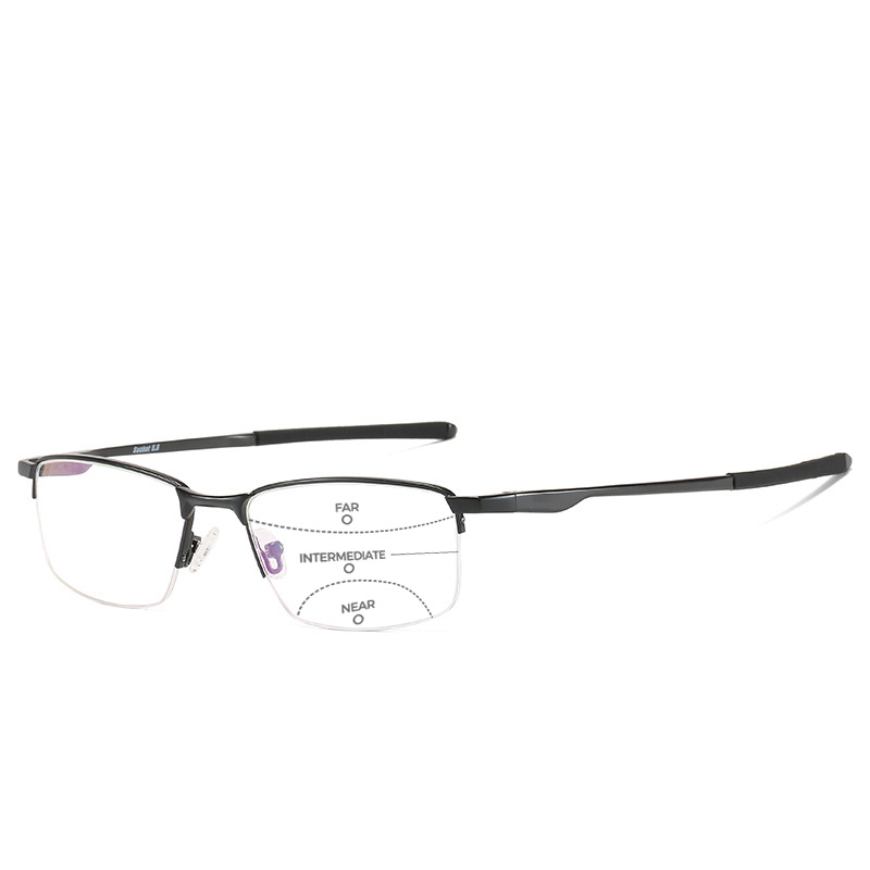 BUSINESS-STYLE SEMI-RIMLESS MINIMALIST PHOTOCHROMIC MULTIFOCAL READING GLASSES
