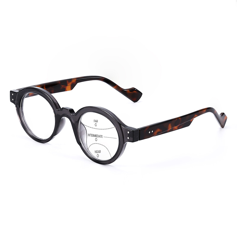 VINTAGE COLOR-BLOCK ROUND FRAME READING GLASSES