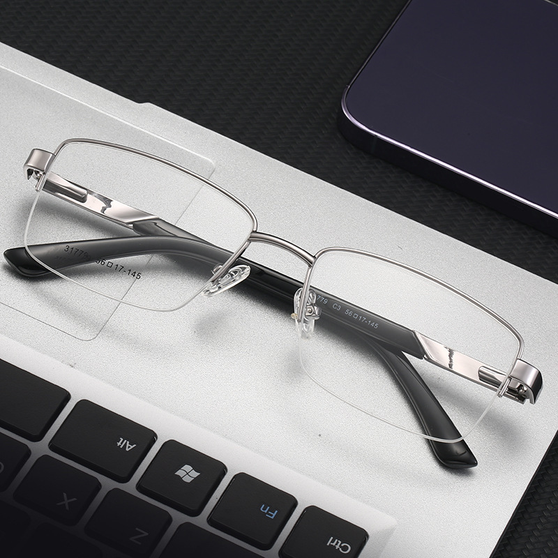 METAL HALF‑RIM PHOTOCHROMIC PROGRESSIVE BUSINESS GLASSES