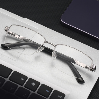 METAL HALF‑RIM PHOTOCHROMIC PROGRESSIVE BUSINESS GLASSES