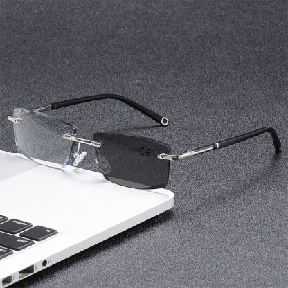 FRAMELESS BUSINESS PROGRESSIVE MULTIFOCAL PHOTOCHROMIC READING GLASSES