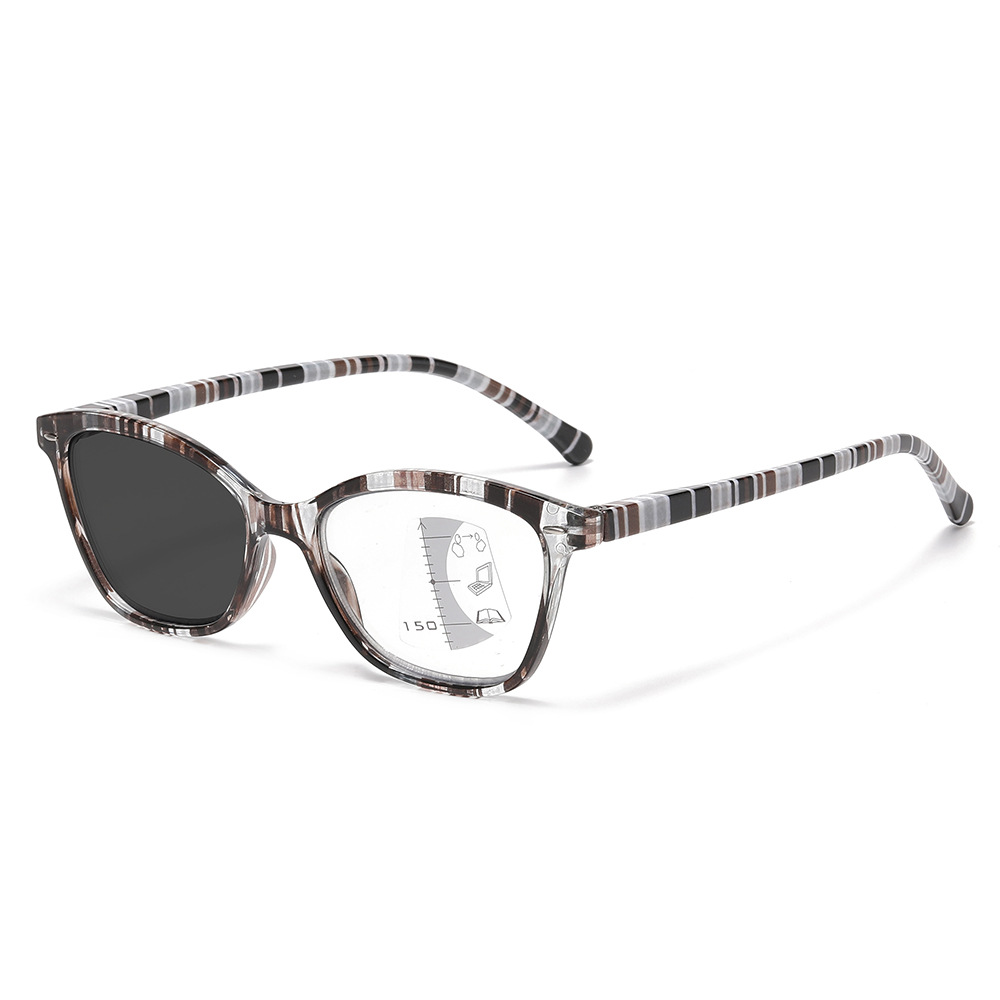 FASHIONABLE RAINBOW STRIPES ULTRA-LIGHT COLOR CHANGING READING GLASSES