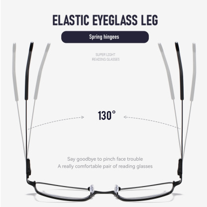 HALF-FRAME METAL SPRING FRAME COLOR-CHANGING MULTI-FOCAL READING GLASSES