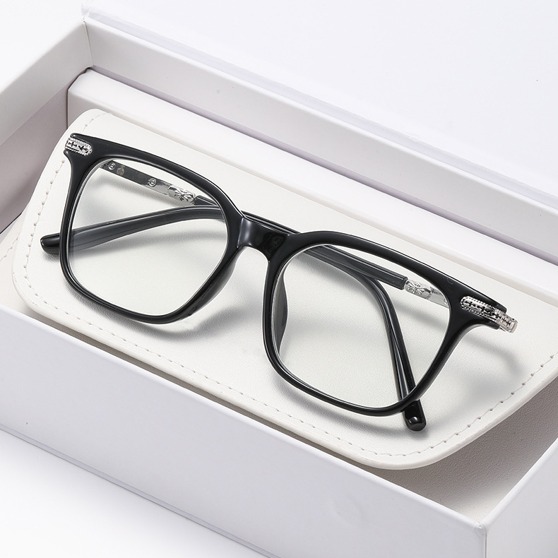 RETRO SQUARE BLUE LIGHT BLOCKING READING GLASSES FOR MEN WOMEN, LIGHTWEIGHT SPRING HINGE PRESBYOPIA EYEGLASSES