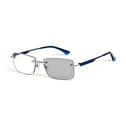 PURE TITANIUM RIMLESS PHOTOCHROMIC PROGRESSIVE MULTIFOCAL BUSINESS PRESBYOPIC GLASSES