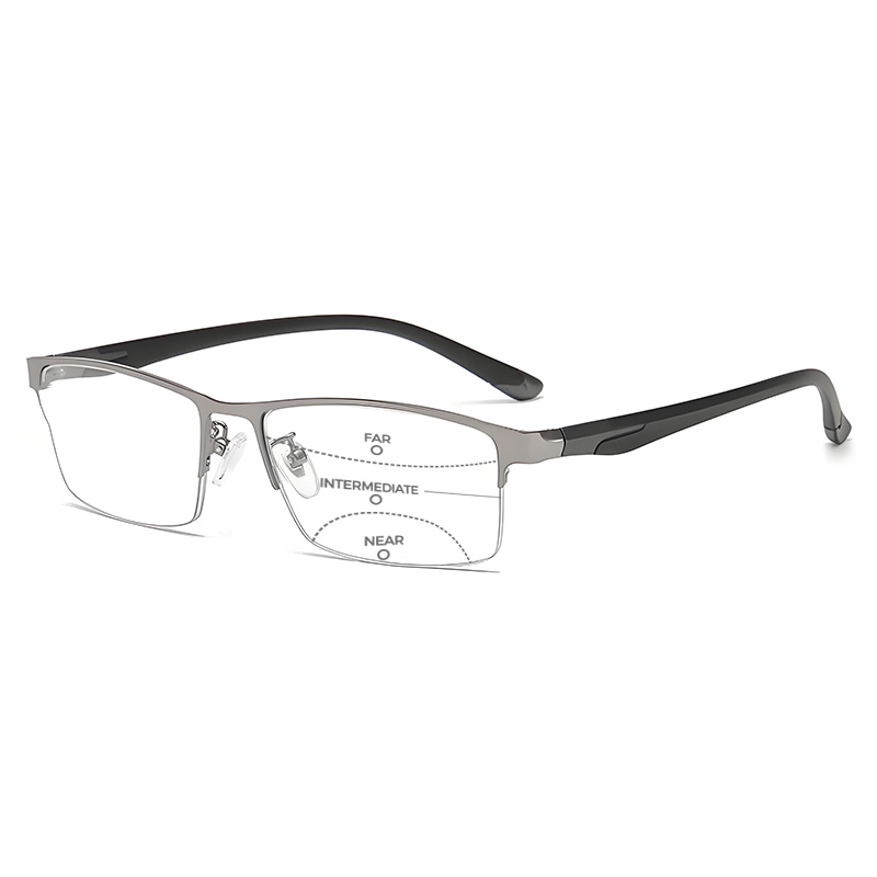 METAL ULTRA-LIGHT HALF-FRAME PHOTOCHROMIC MULTIFOCAL GLASSES