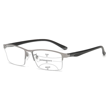 METAL ULTRA-LIGHT HALF-FRAME PHOTOCHROMIC MULTIFOCAL GLASSES