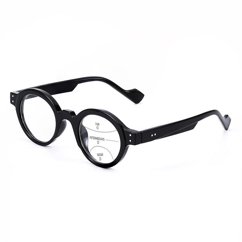 VINTAGE COLOR-BLOCK ROUND FRAME READING GLASSES