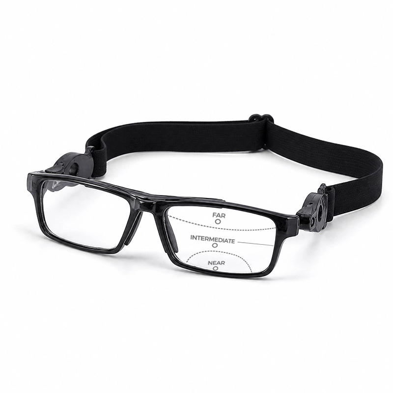 MEN’S PROTECTIVE SPORTS READING GLASSES WITH ADJUSTABLE ELASTIC STRAP