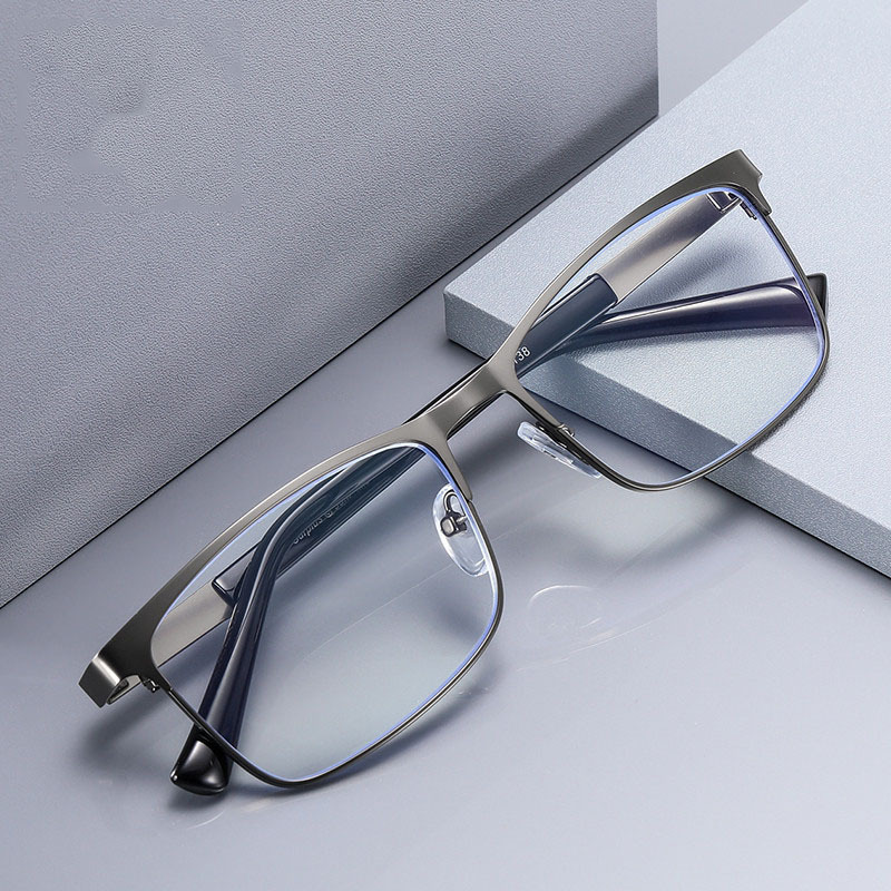 MEN'S HALF-FRAME SQUARE ANTI-BLUE LIGHT READING GLASSES-MANLYKICKS