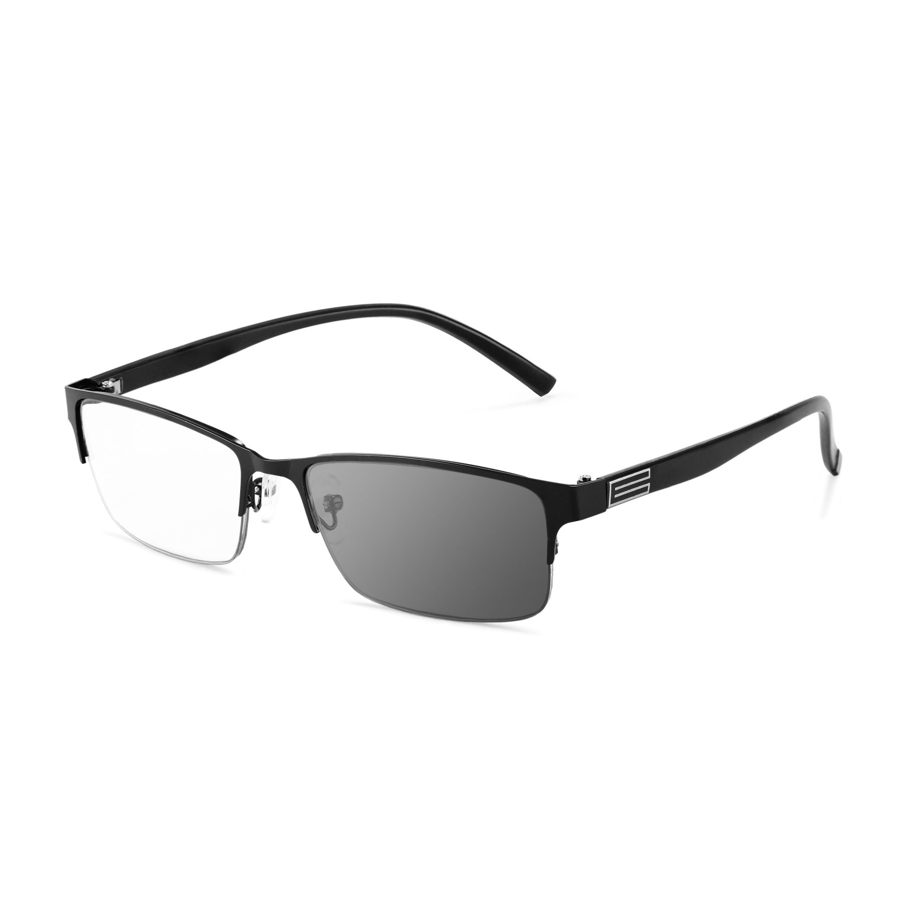 BUSINESS SIMPLE HALF FRAME INTELLIGENT COLOR CHANGING MULTI-FOCAL READING GLASSES