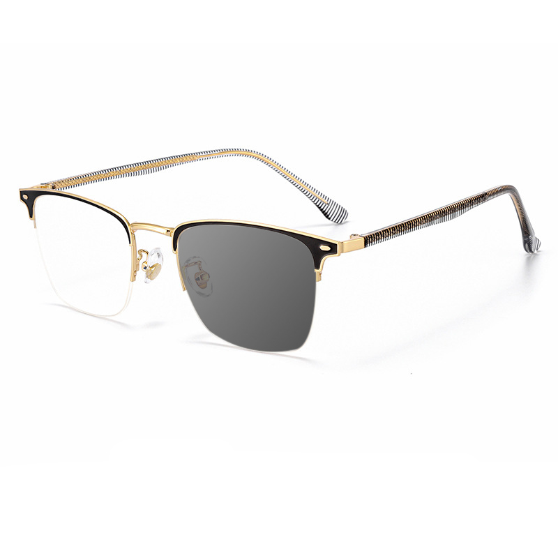 ULTRA-LIGHT RETRO BUSINESS SQUARE COLOR-CHANGING READING GLASSES