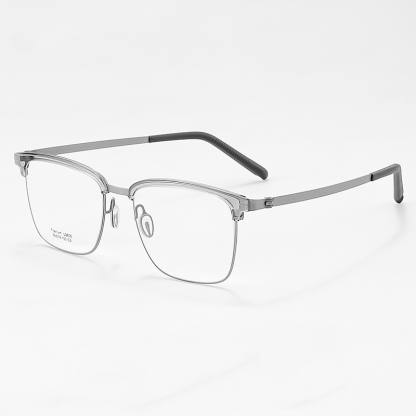 HALF-FRAME PURE TITANIUM LARGE FRAME ANTI-BLUE LIGHT READING GLASSES