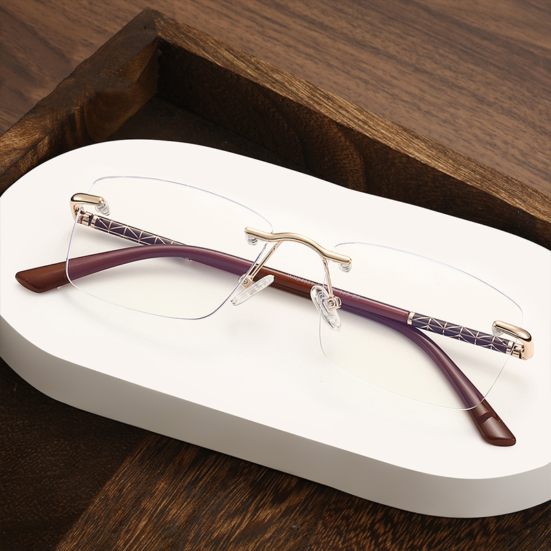 CUT EDGE FRAMELESS BUSINESS ANTI-BLUE LIGHT READING GLASSES