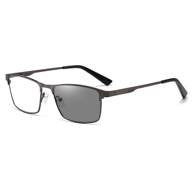 HALF-FRAME METAL SPRING FRAME COLOR-CHANGING MULTI-FOCAL READING GLASSES