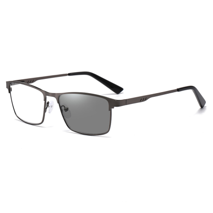 HALF-FRAME METAL SPRING FRAME COLOR-CHANGING MULTI-FOCAL READING GLASSES