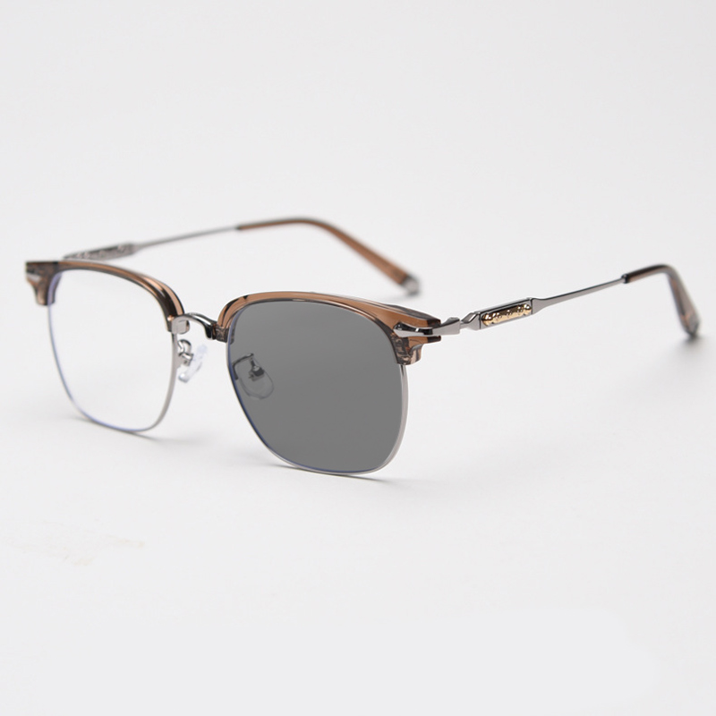 BUSINESS METAL HALF FRAME PHOTOCHROMIC READING GLASSES