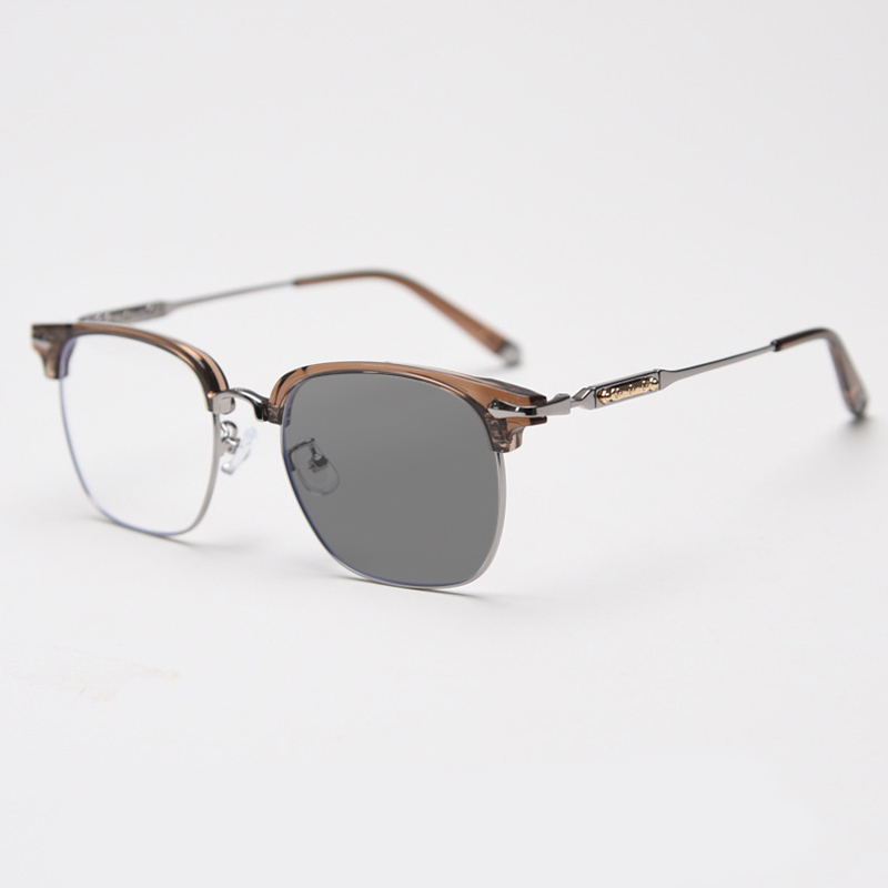 BUSINESS METAL HALF FRAME PHOTOCHROMIC READING GLASSES