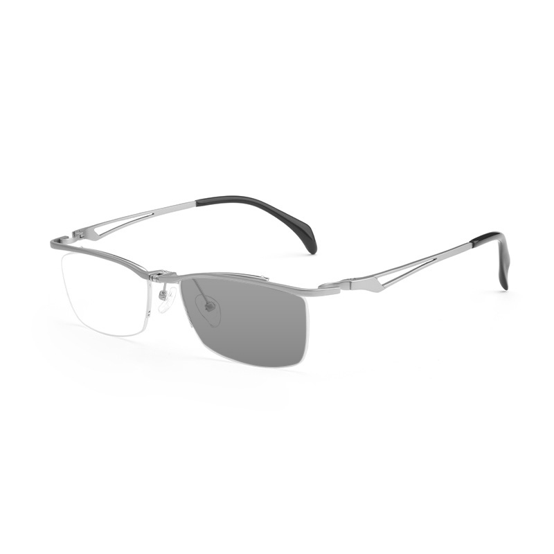 FASHIONABLE PURE TITANIUM FLIP-UP COLOR-CHANGING MULTIFOCAL READING GLASSES