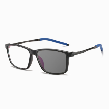 SIMPLE SQUARE-FRAME PHOTOCHROMIC MULTIFOCAL READING GLASSES