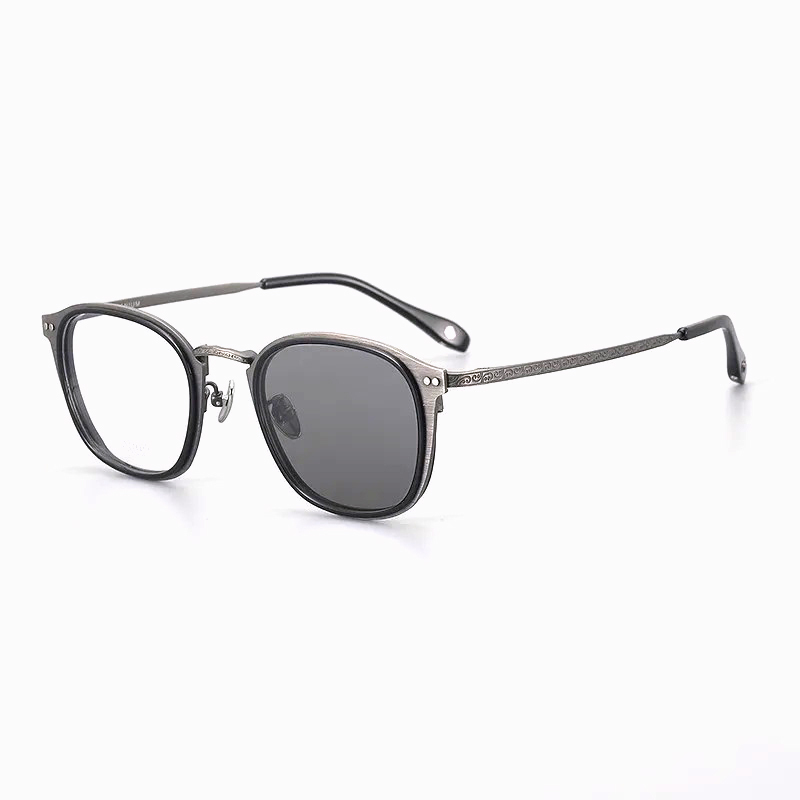 RETRO BRUSHED PURE TITANIUM COLOR-CHANGING MULTIFOCAL READING GLASSES