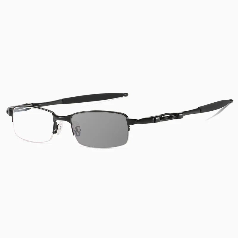 SPRING-LOADED SEMI-RIMLESS PHOTOCHROMIC MULTIFOCAL READING GLASSES