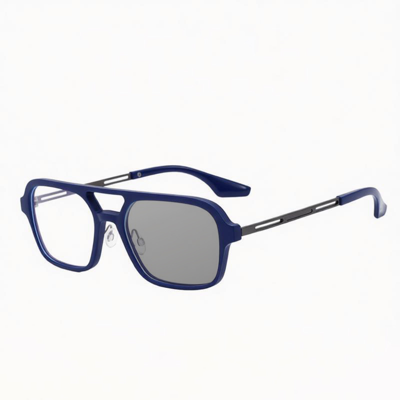 SIMPLE SQUARE FRAME BUSINESS ANTI-BLUE LIGHT PHOTOCHROMIC READING GLASSES