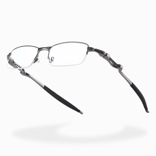 SPRING-LOADED SEMI-RIMLESS PHOTOCHROMIC MULTIFOCAL READING GLASSES