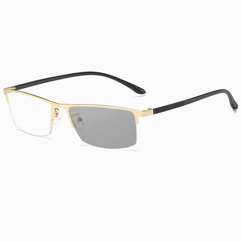 CLASSIC SEMI-RIMLESS PHOTOCHROMIC MULTIFOCAL READING GLASSES FOR MEN