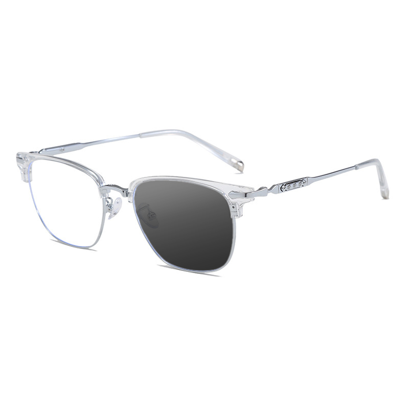 BUSINESS METAL HALF FRAME PHOTOCHROMIC READING GLASSES