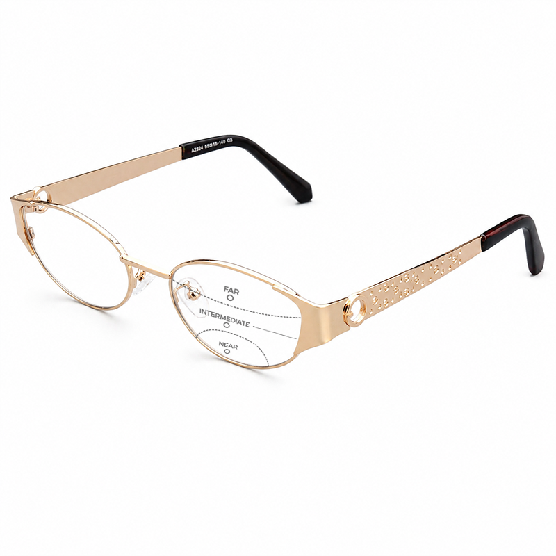 REFINED OVAL METAL READING GLASSES