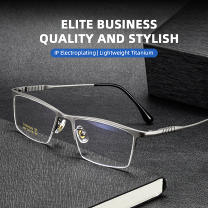 BUSINESS-STYLE ULTRA-LIGHT PURE TITANIUM SEMI-RIMLESS GLASSES