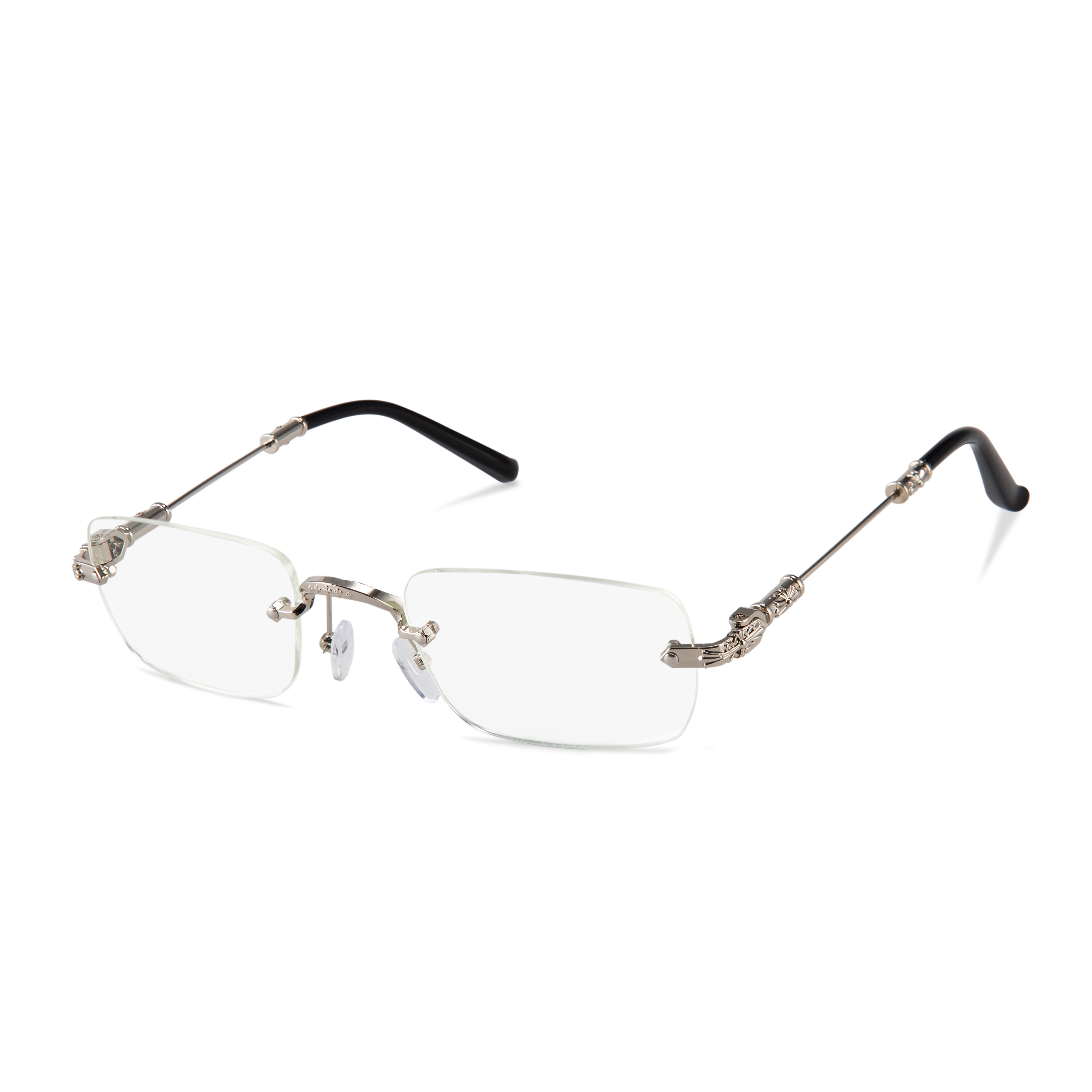 SQUARE RETRO CUT EDGE FRAMELESS MULTI-FOCUS READING GLASSES