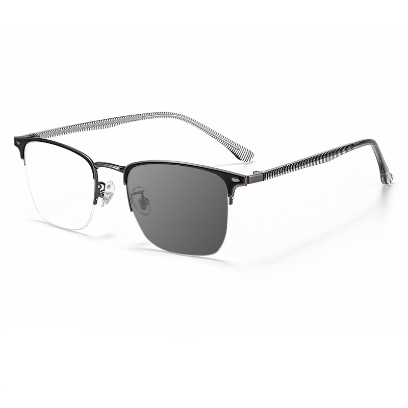 ULTRA-LIGHT RETRO BUSINESS SQUARE COLOR-CHANGING READING GLASSES